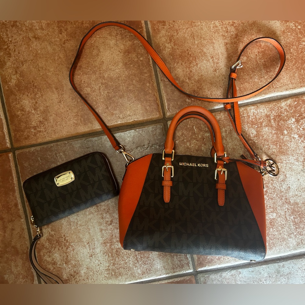 Michael Kors Avril Small TZ Satchel Bag and Wallet